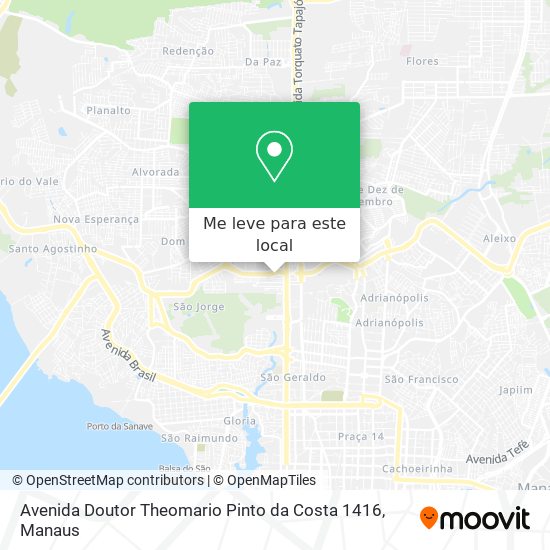 Avenida Doutor Theomario Pinto da Costa 1416 mapa