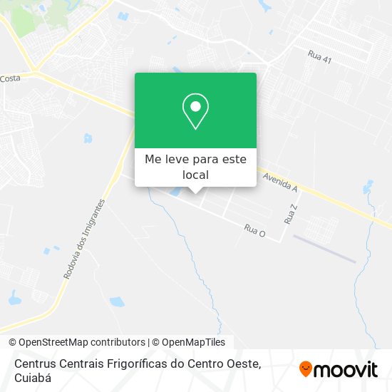 Centrus Centrais Frigoríficas do Centro Oeste mapa