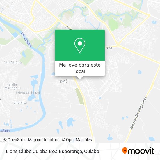 Lions Clube Cuiabá Boa Esperança mapa