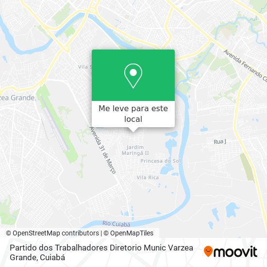 Partido dos Trabalhadores Diretorio Munic Varzea Grande mapa