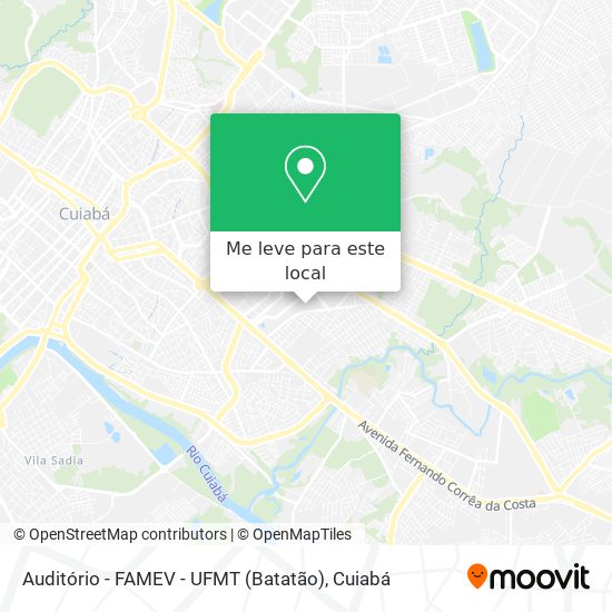 Auditório - FAMEV - UFMT (Batatão) mapa
