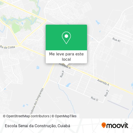 Escola Senai da Construção mapa