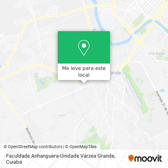 Faculdade Anhanguera-Unidade Várzea Grande mapa