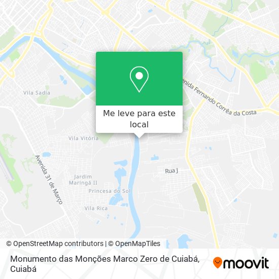 Monumento das Monções Marco Zero de Cuiabá mapa