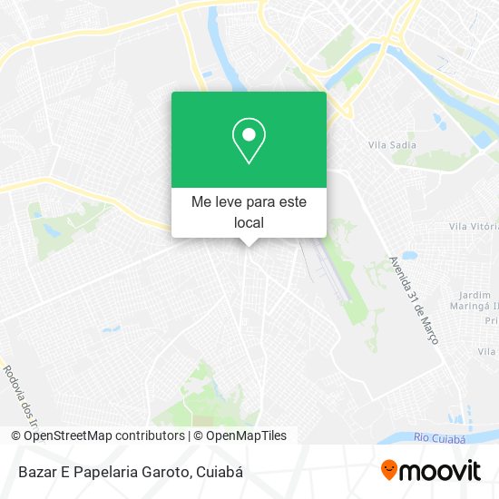 Bazar E Papelaria Garoto mapa