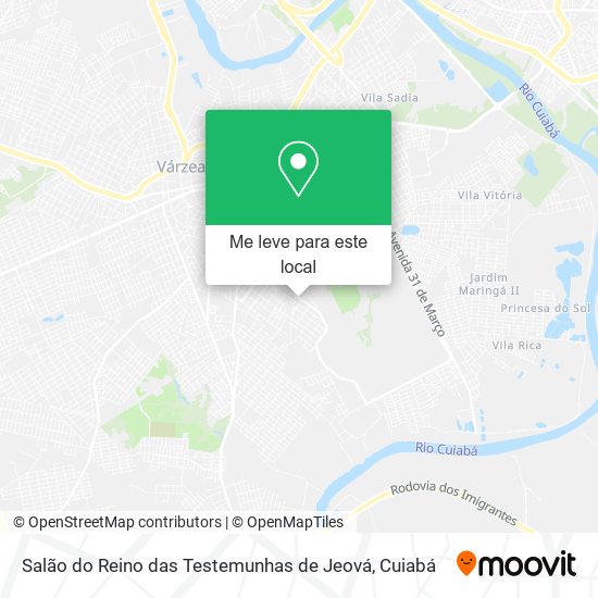Salão do Reino das Testemunhas de Jeová mapa