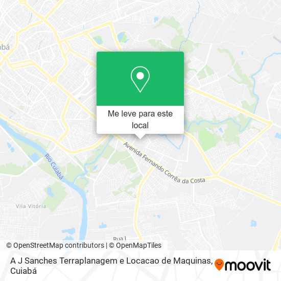 A J Sanches Terraplanagem e Locacao de Maquinas mapa