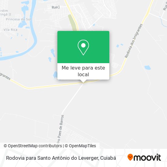 Rodovia para Santo Antônio do Leverger mapa