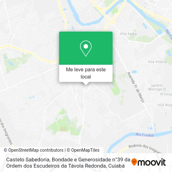 Castelo Sabedoria, Bondade e Generosidade n°39 da Ordem dos Escudeiros da Távola Redonda mapa