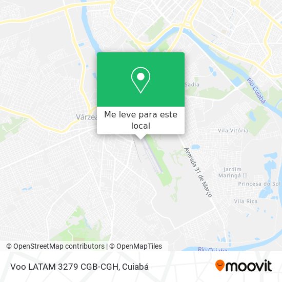 Voo LATAM 3279 CGB-CGH mapa