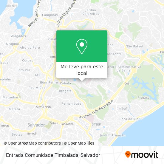 Entrada Comunidade Timbalada mapa