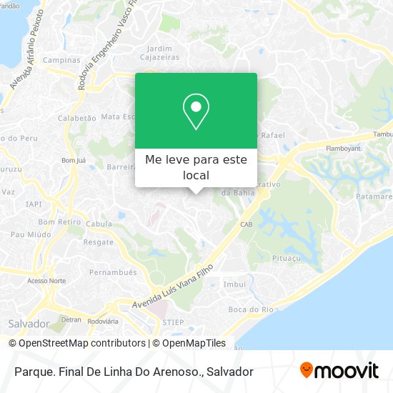 Parque. Final De Linha Do Arenoso. mapa