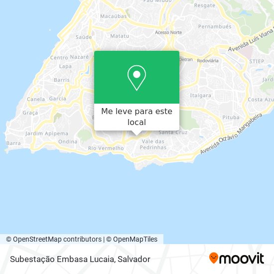 Subestação Embasa Lucaia mapa