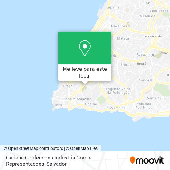 Cadena Confeccoes Industria Com e Representacoes mapa