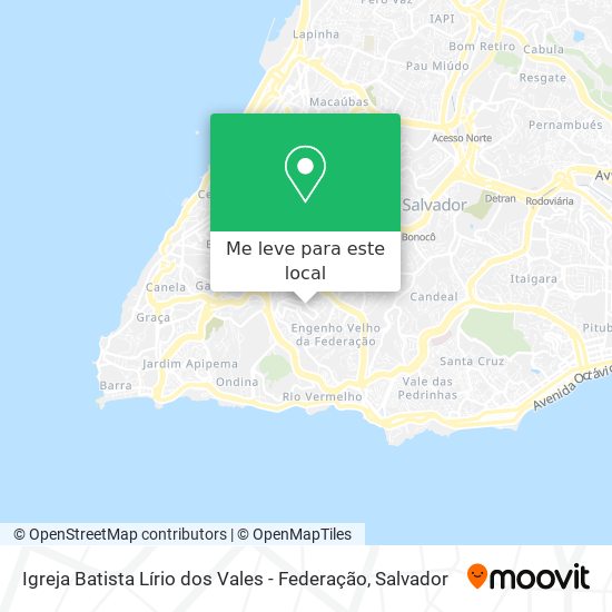 Igreja Batista Lírio dos Vales - Federação mapa