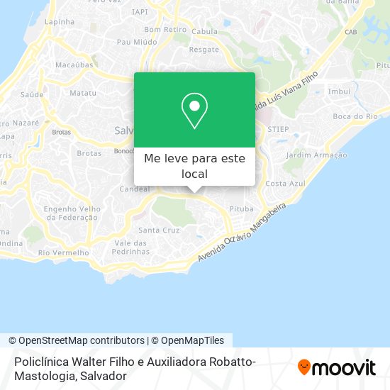 Policlínica Walter Filho e Auxiliadora Robatto-Mastologia mapa