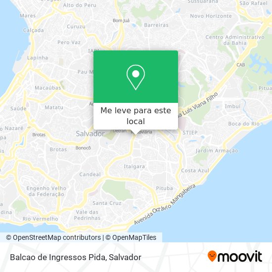 Balcao de Ingressos Pida mapa