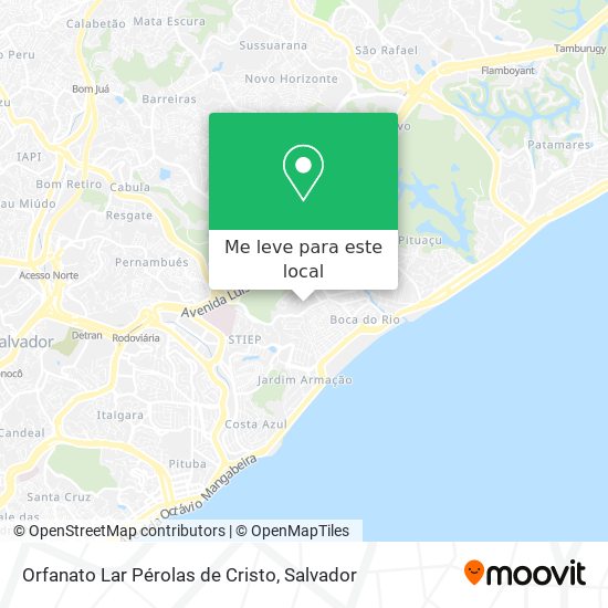 Orfanato Lar Pérolas de Cristo mapa
