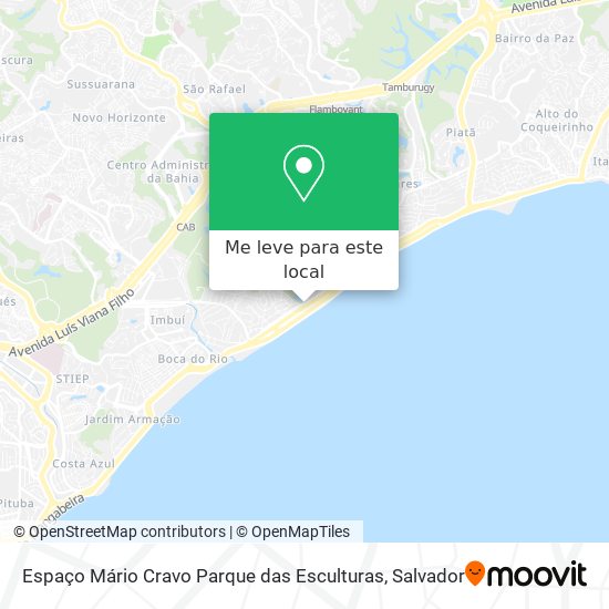 Espaço Mário Cravo Parque das Esculturas mapa