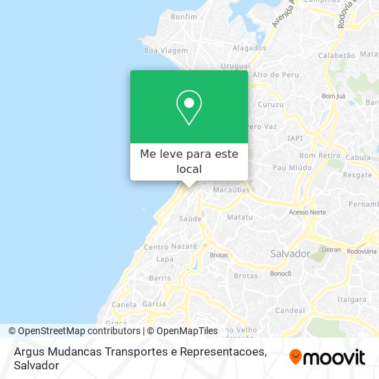 Argus Mudancas Transportes e Representacoes mapa