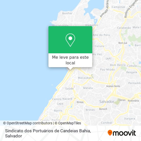 Sindicato dos Portuários de Candeias Bahia mapa
