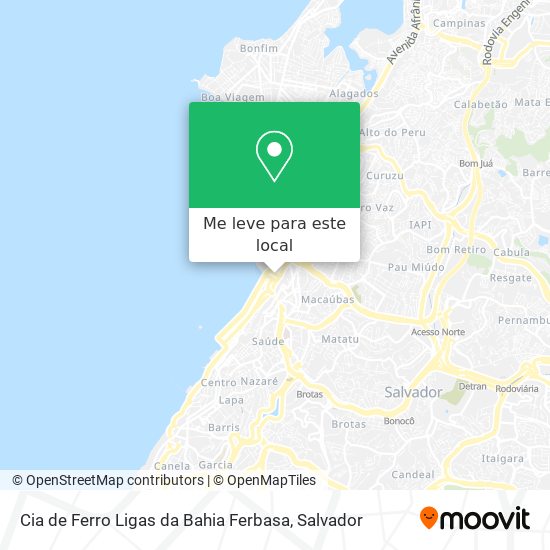 Cia de Ferro Ligas da Bahia Ferbasa mapa