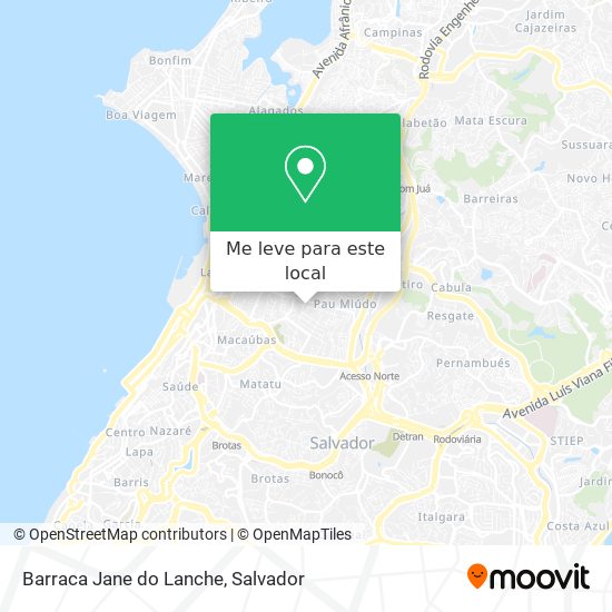 Barraca Jane do Lanche mapa