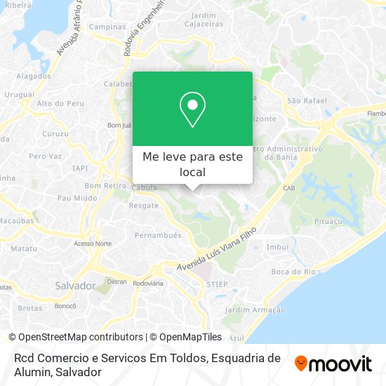 Rcd Comercio e Servicos Em Toldos, Esquadria de Alumin mapa