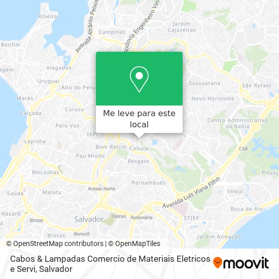 Cabos & Lampadas Comercio de Materiais Eletricos e Servi mapa