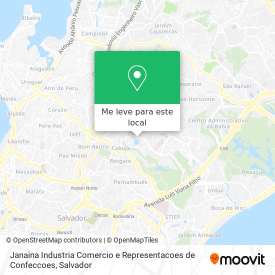 Janaina Industria Comercio e Representacoes de Confeccoes mapa