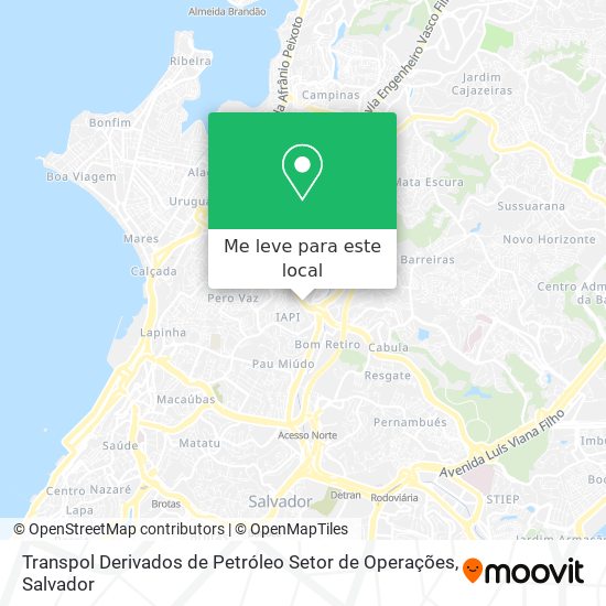 Transpol Derivados de Petróleo Setor de Operações mapa