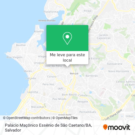 Palácio Maçônico Essênio de São Caetano / BA mapa