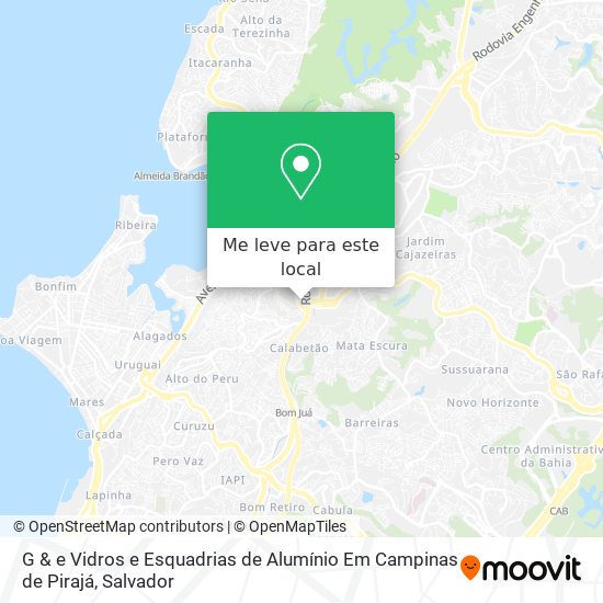 G & e Vidros e Esquadrias de Alumínio Em Campinas de Pirajá mapa