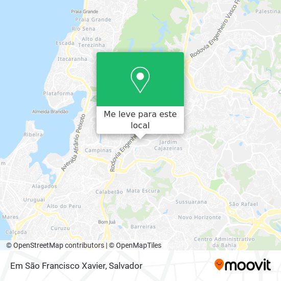 Em São Francisco Xavier mapa