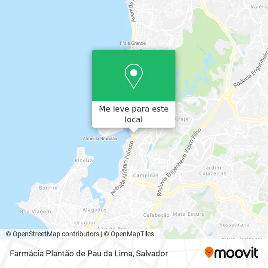 Farmácia Plantão de Pau da Lima mapa