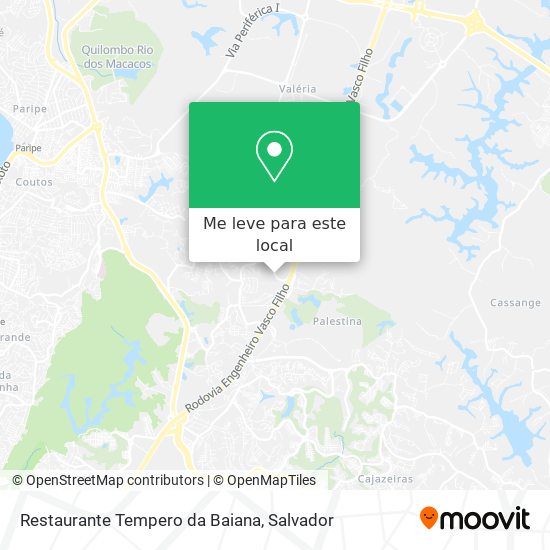 Restaurante Tempero da Baiana mapa
