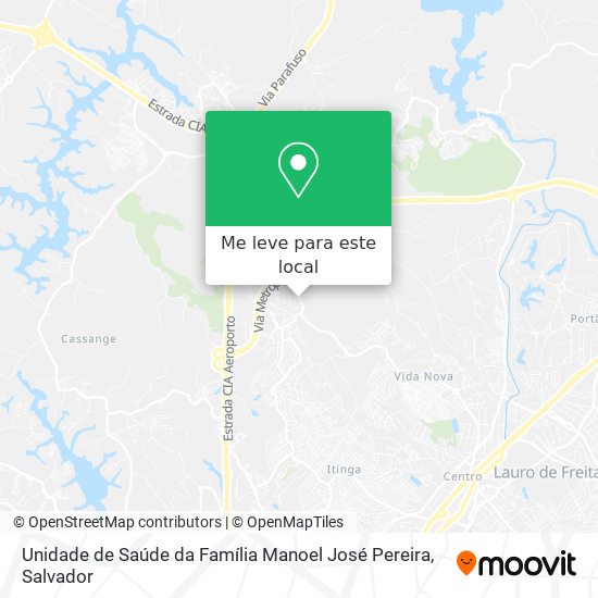 Unidade de Saúde da Família Manoel José Pereira mapa