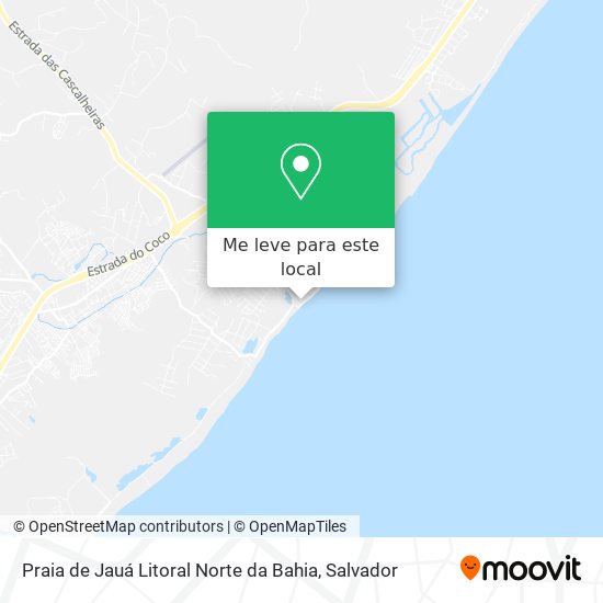 Praia de Jauá Litoral Norte da Bahia mapa