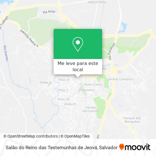 Salão do Reino das Testemunhas de Jeová mapa