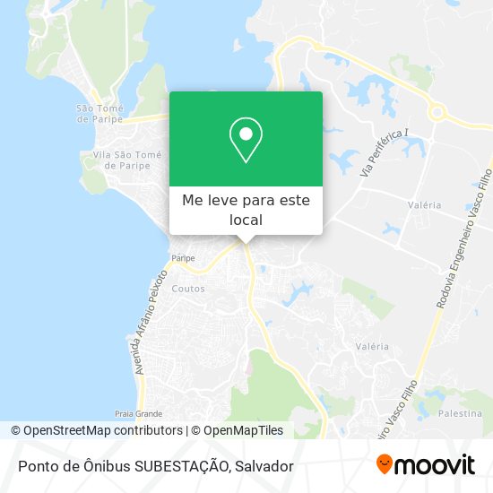 Ponto de Ônibus SUBESTAÇÃO mapa