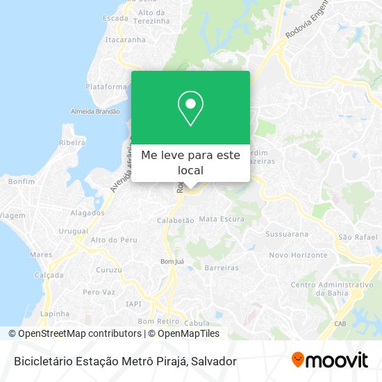 Bicicletário Estação Metrô Pirajá mapa