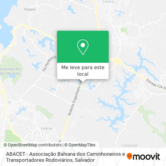 ABACET -  Associação Bahiana dos Caminhoneiros e Transportadores Rodoviários mapa