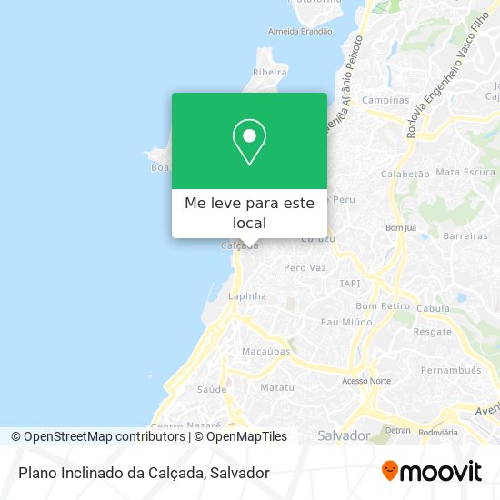 Plano Inclinado da Calçada mapa