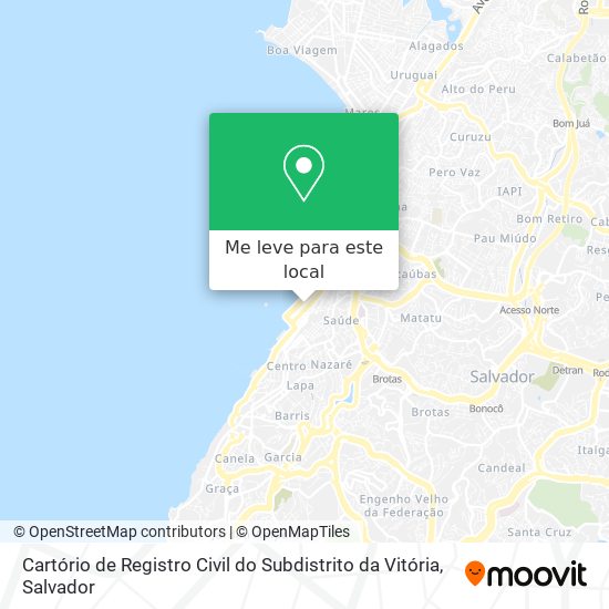 Cartório de Registro Civil do Subdistrito da Vitória mapa