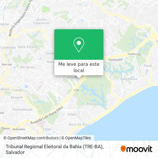 Tribunal Regional Eleitoral da Bahia (TRE-BA) mapa