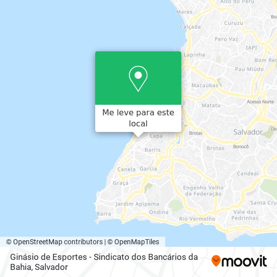 Ginásio de Esportes - Sindicato dos Bancários da Bahia mapa