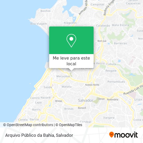 Arquivo Público da Bahia mapa