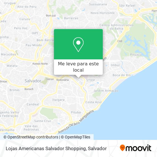 Lojas Americanas Salvador Shopping mapa