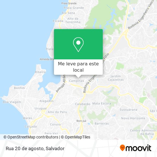 Rua 20 de agosto mapa