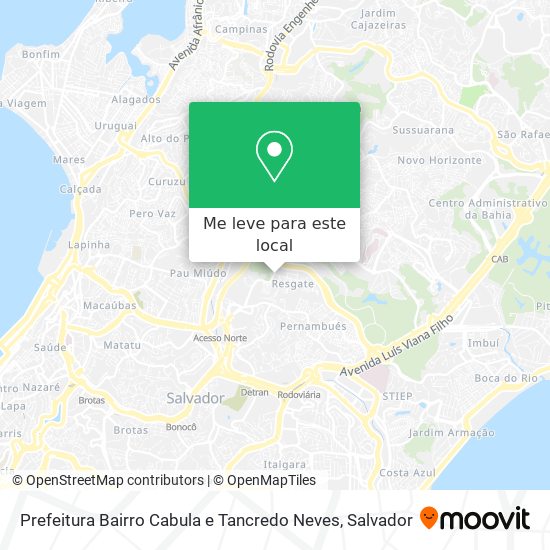 Prefeitura Bairro Cabula e Tancredo Neves mapa